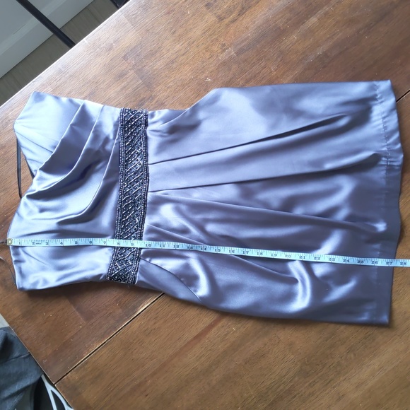 B Smart Formal Strapless Gown, Size 5/6, Blue/Gray Color, Beaded Waist - Picture 11 of 11